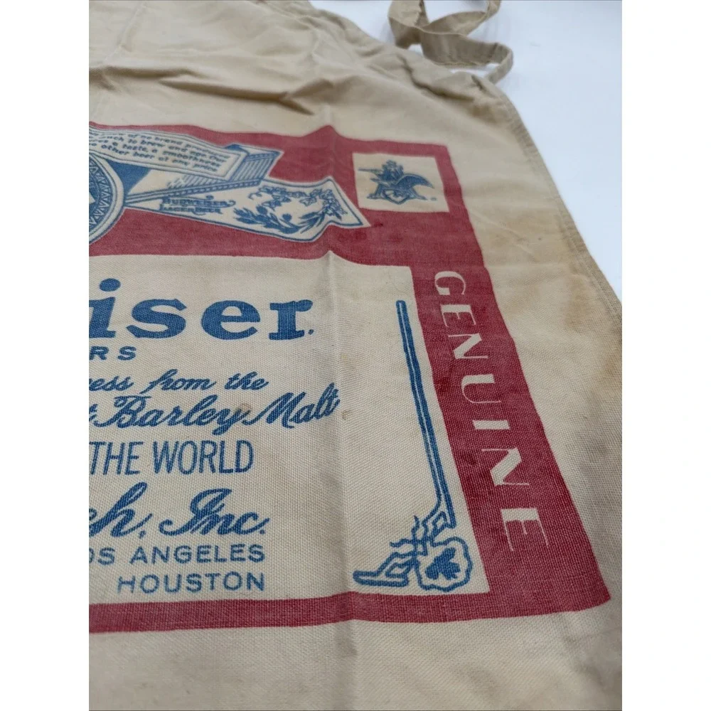 Vintage 70's Budweiser Advertising Apron Ocean House Laguna Beach Cal. USA